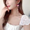 Women's Light Luxury Design Elegant Pomegranate Flower Tassel Earrings Fashionable And Versatile, Niche Design Earrings