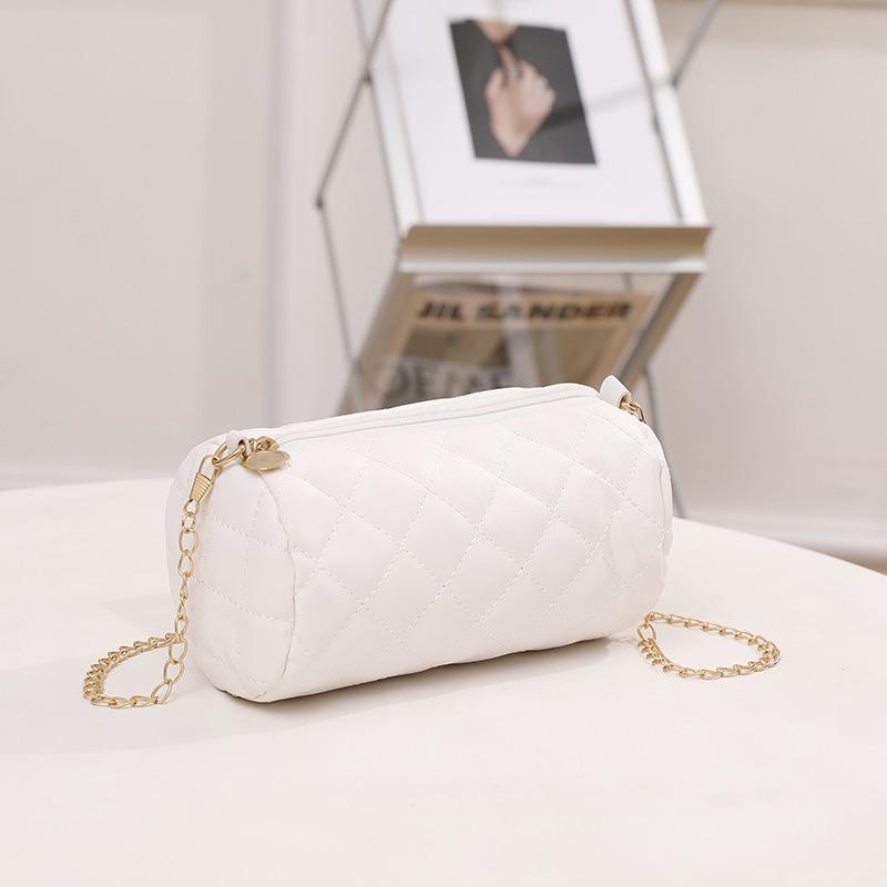 Bag women's new rhombus embroidery chain small cylinder bag casual mobile phone, bag small bag