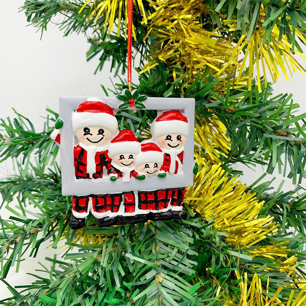 Crafted Resin Beautifully Family Photo Frame For Christmas Featuring Colorful Characters Santa