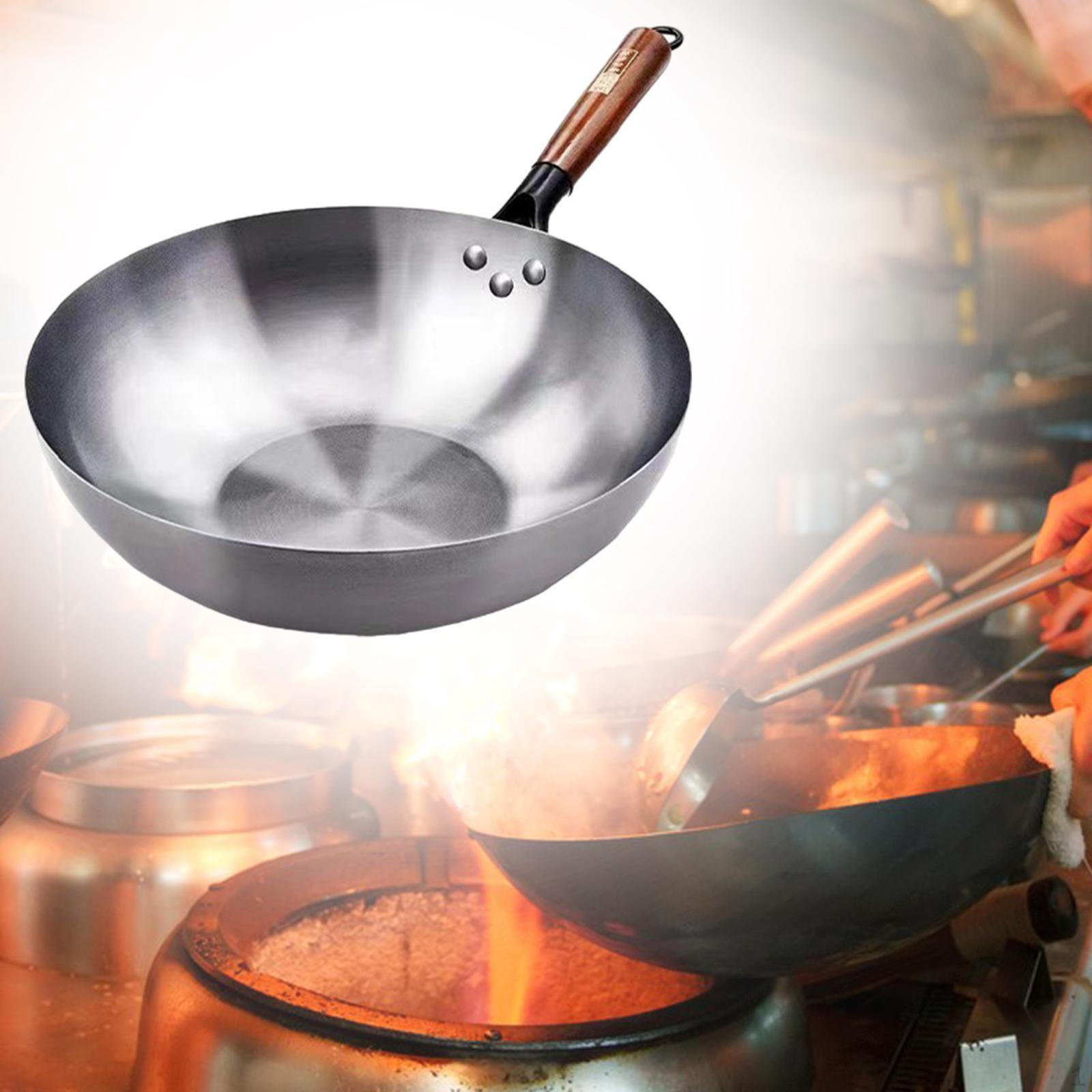 

Вок с антипригарным покрытием, сковорода Вок, газовая плита с деревянной ручкой, кастрюля, индукционная плита, плоская 32cm without ear