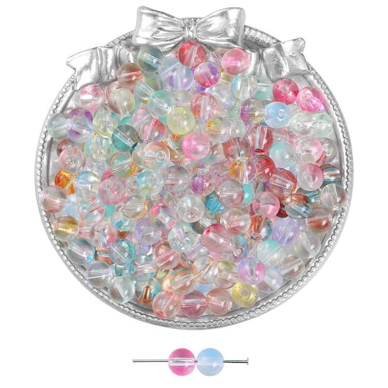 8mm 50pcs/bag Jelly Glass Bubble Beads DIY Necklace Bracelet Earrings Ring Jewelry Accessories