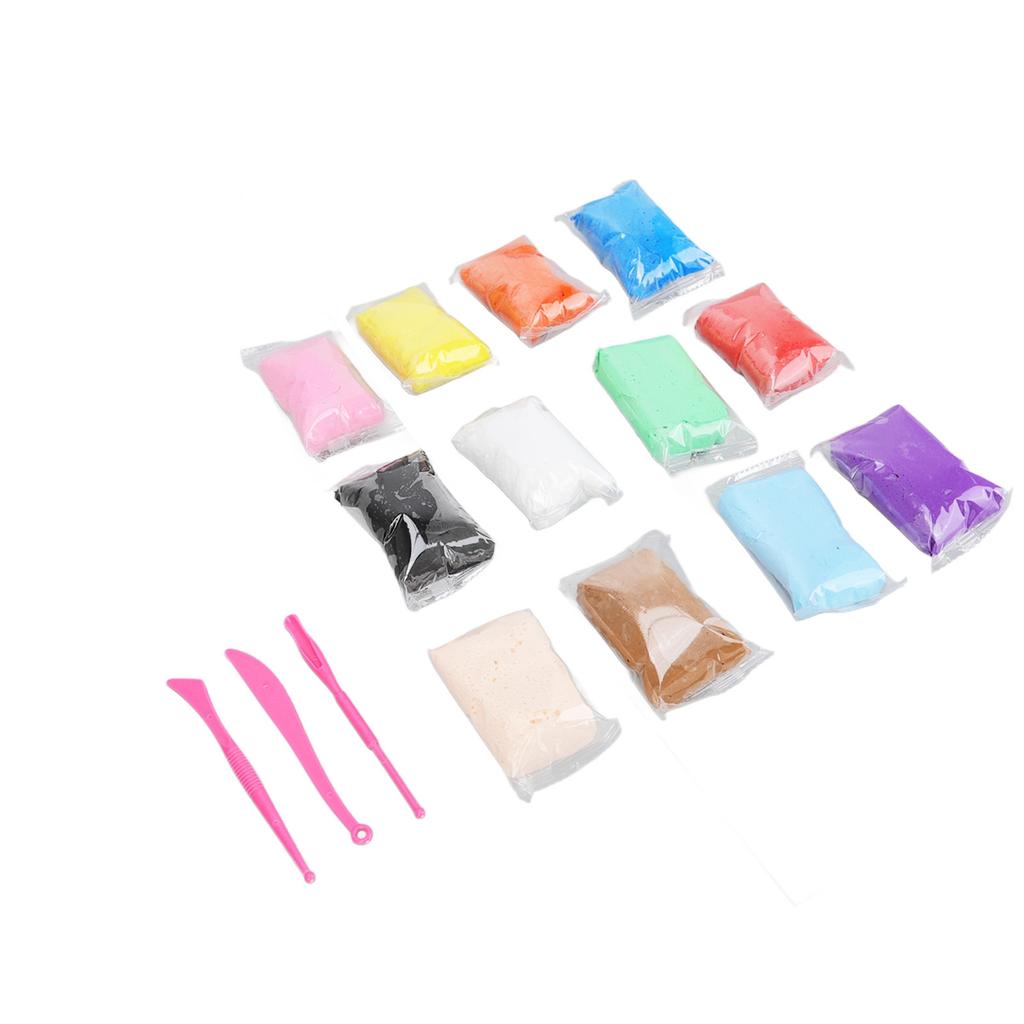 Air Dry Clay 12 Color Space Clay Ultra Light Soft Clay Hand Made DIY Modeling Clay with Utility
