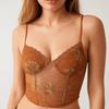 Brown Lace Camisole Slim Fit Lace Splicing Tank Top Streetwear Lace Corset  Spicy Girl