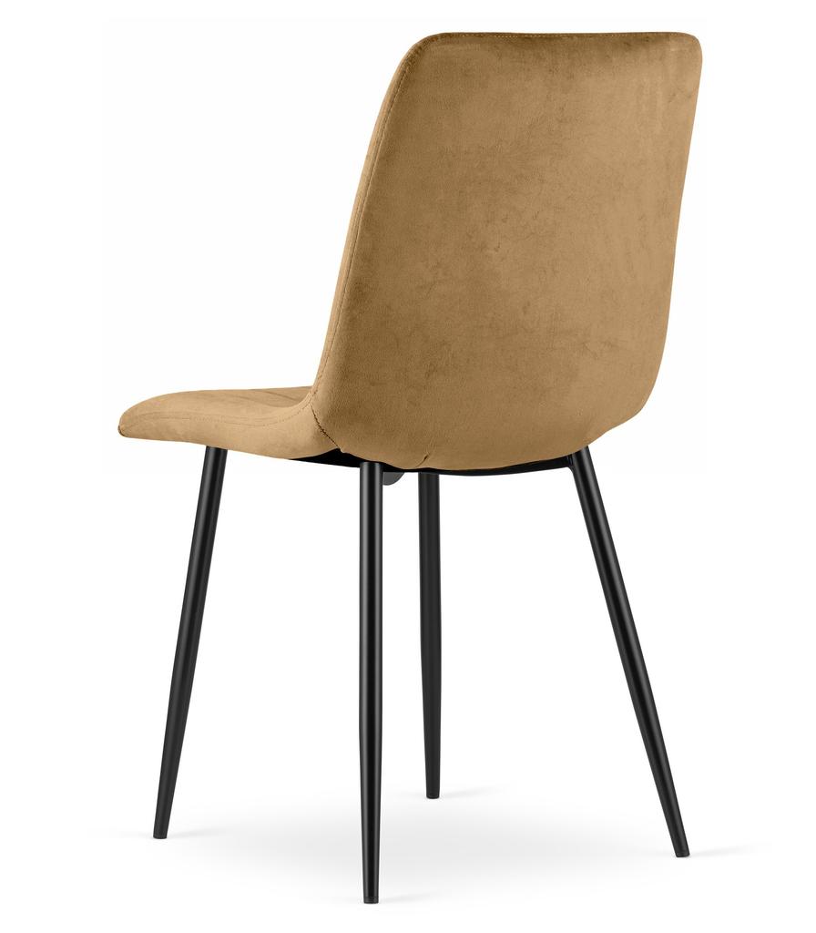 LAVA Chair - Brown Velvet / Black Legs X 4