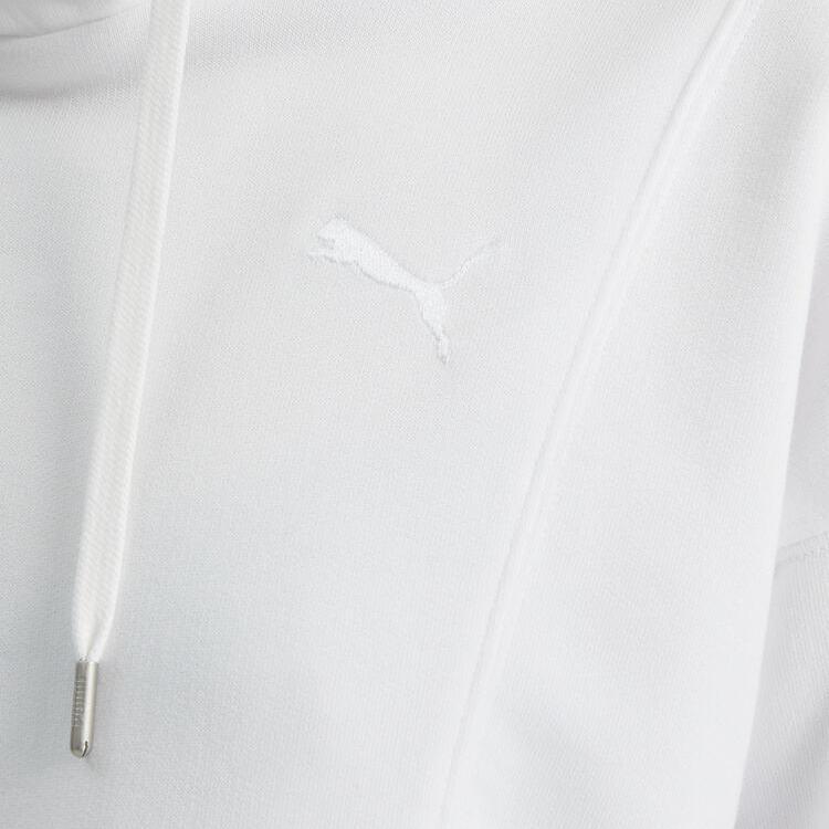 Puma Solid Color Hooded Pullover Casual Sweatshirt Women sweatshirt White 676653-02