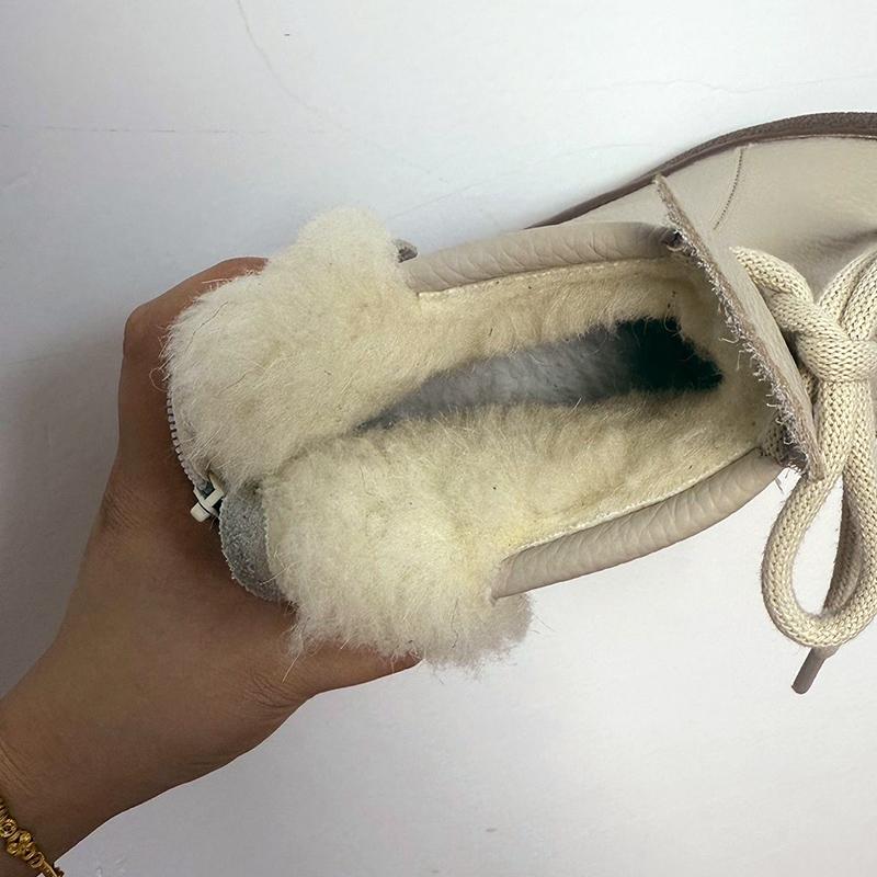 2025 Winter Genuine Leather Shoes Women Ankle Boots Warm Plush for Cold Winter Soft Brand Ladies Boots Winter Mother Shoes Black Yellow Plus Size 41