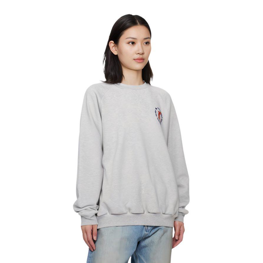 Li Ning Sweatshirts Unisex Heather Gray Tile Gray Crew Neck Moderate Regular AWDT237-1