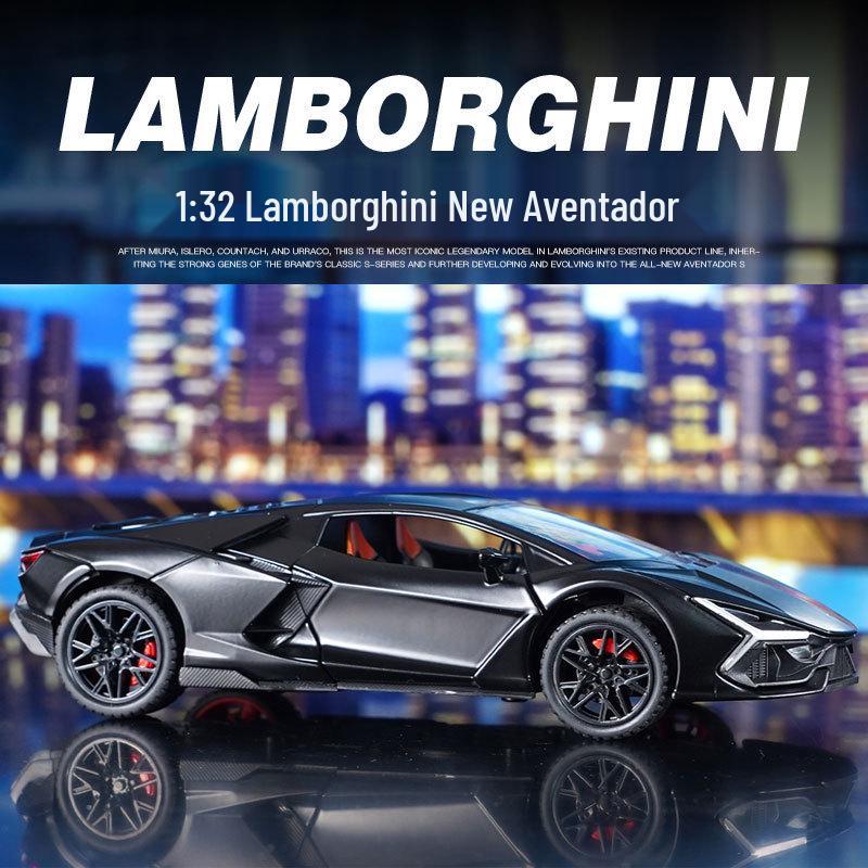 1:32 Lamborghini Revuelto Sports Car Model - Alloy, Scissor Doors, Sound & Light, Pull-back Simulation.