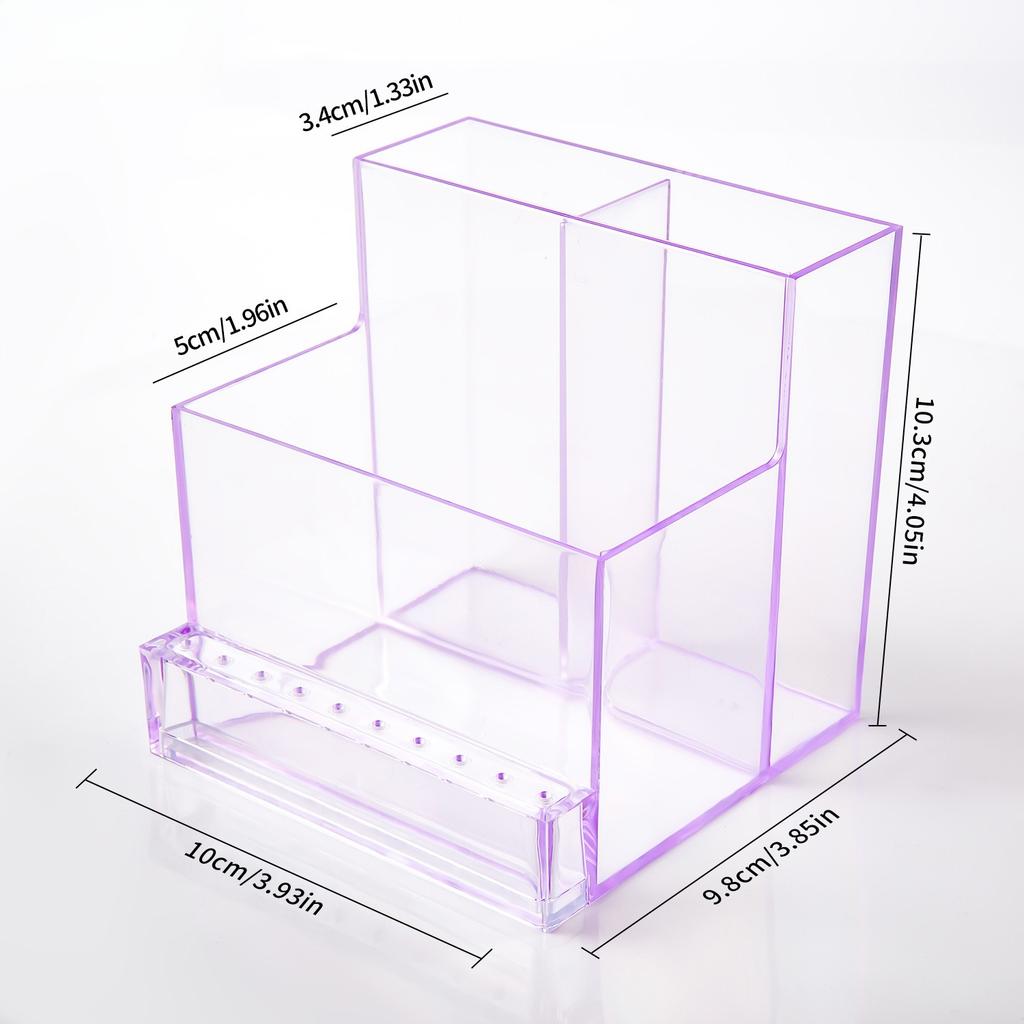 Nail Drill Storage Box Transparent Acrylic Bit Holder Manicure Tool Display Case For Home Salon Nail Art Organization