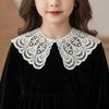Hollow Out Knitted Shawl Cape Blouse Shoulders Fake Collar Elegant Crochet Flower Scarves  Female