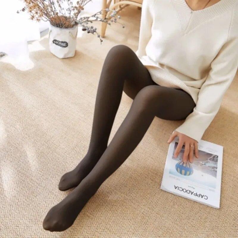 Winter Thermal Leggings Women Slim Translucent Stockings Thin Pants Sexy Elastic Thick Pantyhose