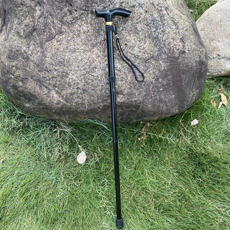 

1PC Aluminum Alloy Telescopic Walking Stick Folding Trekking Pole Hiking Cane Crutch for Elderly People Outdoor Walking чорний