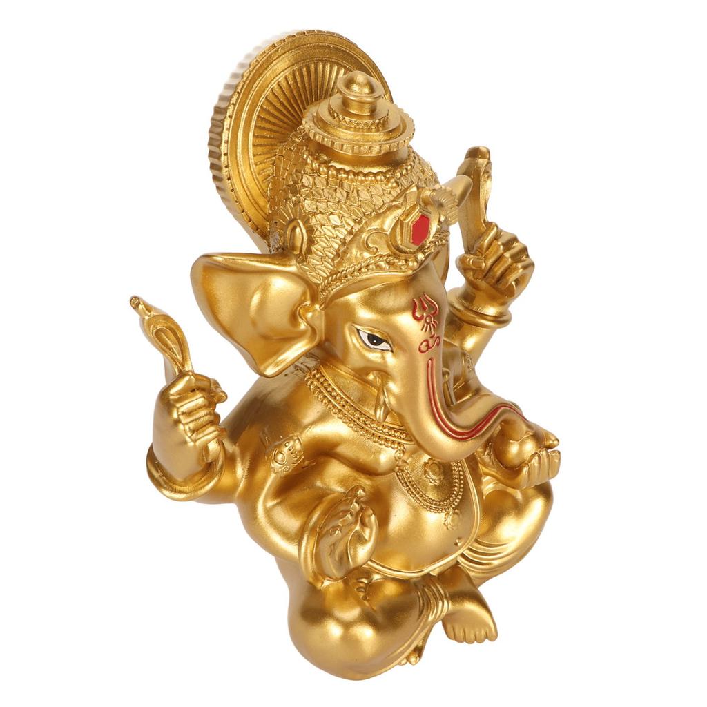 Indian Ganesha Statue Elephant Hindu God Sculpture Resin Decorative Indian Elephant God Ornament for Home Garden