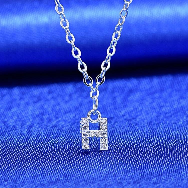 Letter H Initial Necklace, Pendant Jewelry for Women Everyday Wear One Size