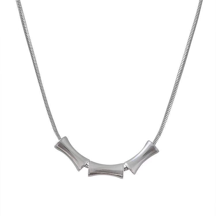 

Титановий сталевий ланцюжок з бамбуковим вузлом для чоловіків та жінок, Новий китайський стиль, Не тьмяніє, Універсальний, Високоякісний тонкий ланцюжок-светр на талію, Чоловічий 50+5CM