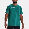 Under Armour Logo Print Crew Neck Short Sleeve T-Shirt Men Tops Aqua-Green 1370533-452