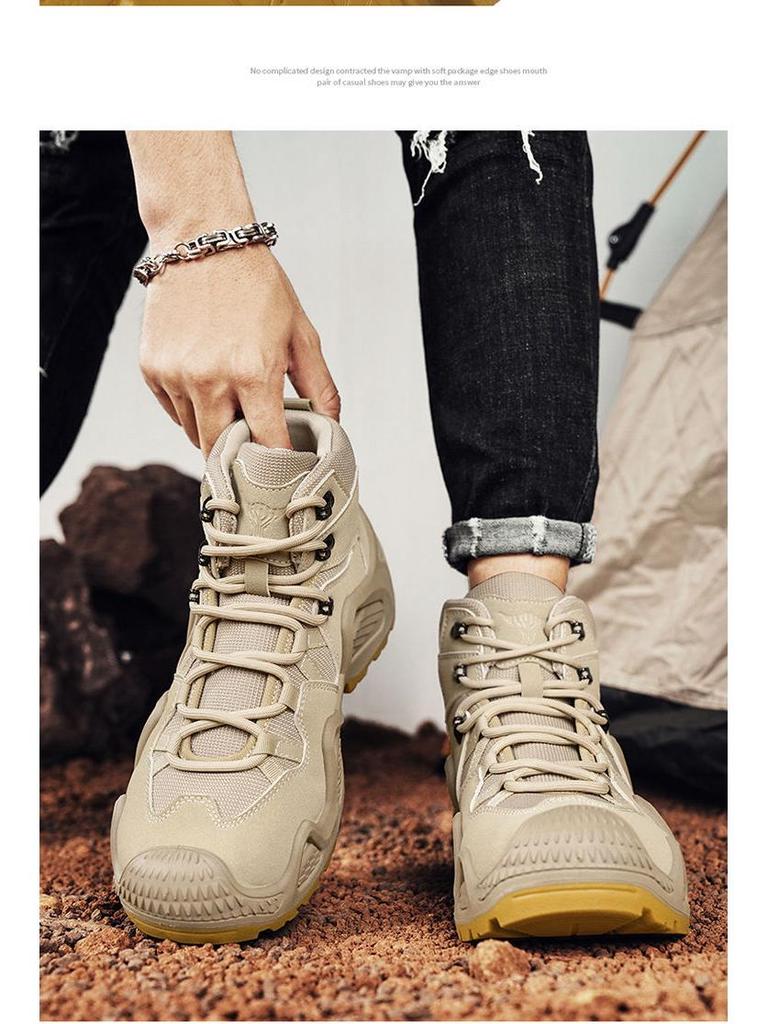 Men's 2025 Autumn High-Top Hiking & Work Boots - Non-Slip, Wear-Resistant for Outdoor & Construction.