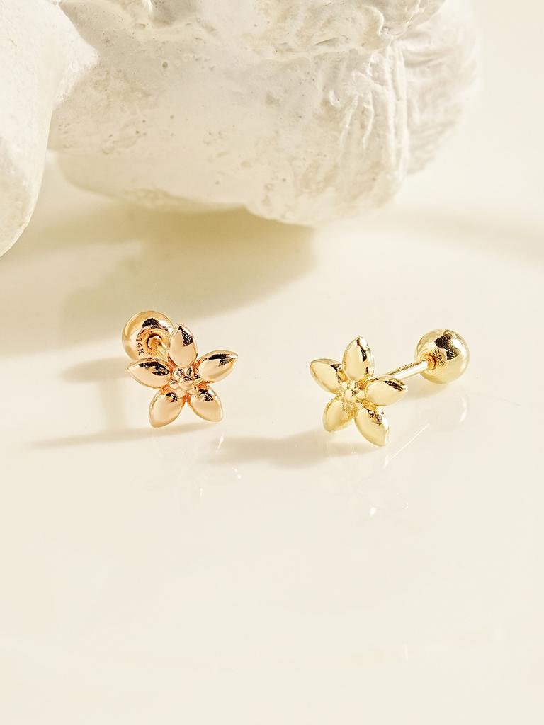Minimalpiercing 14K Spring Flower Piercing Earrings