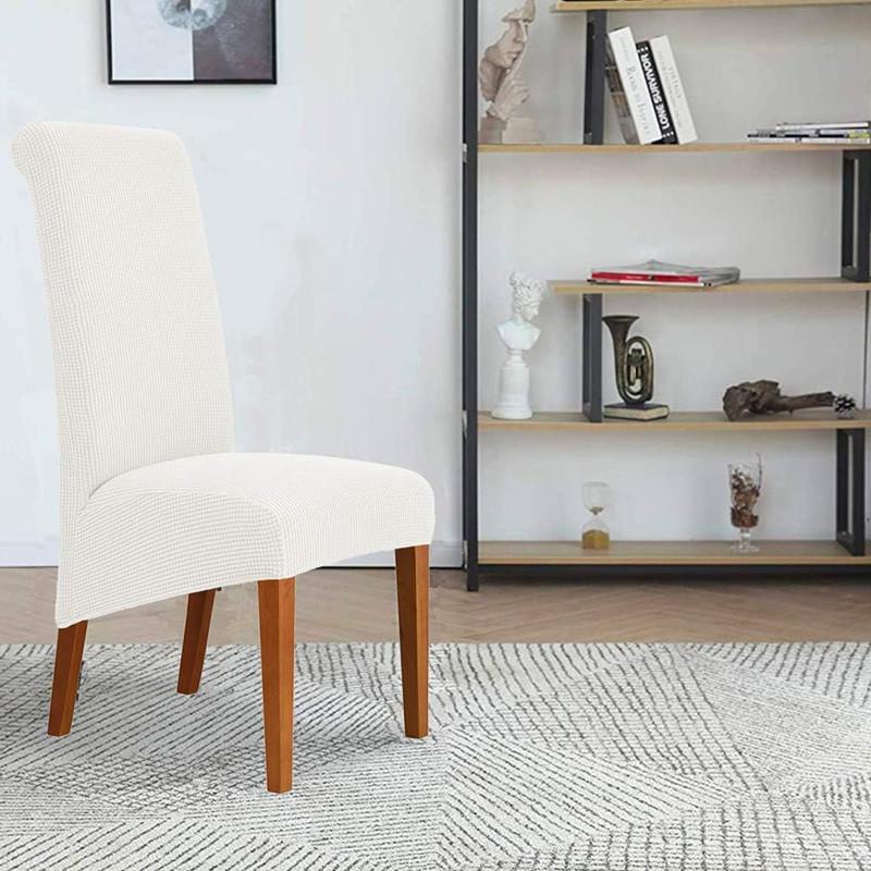 1 Piece Stretch Dining Chair Covers Oversized Removable Washable Soft Spandex High Back Large Chair Cover Slipcover JAF049