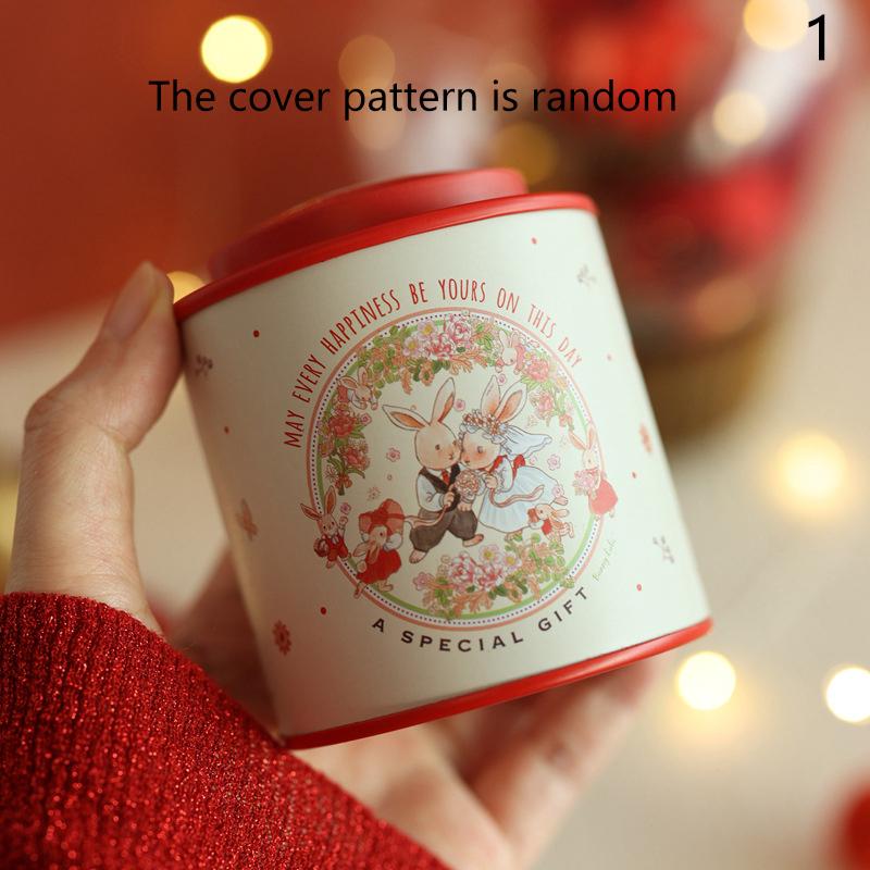 Cartoon Jellycat Rabbit Suitcase Storage Tin Candy Cookie Box Round Metal Jewelry Organizer For Wedding Birthday Party Gift Box