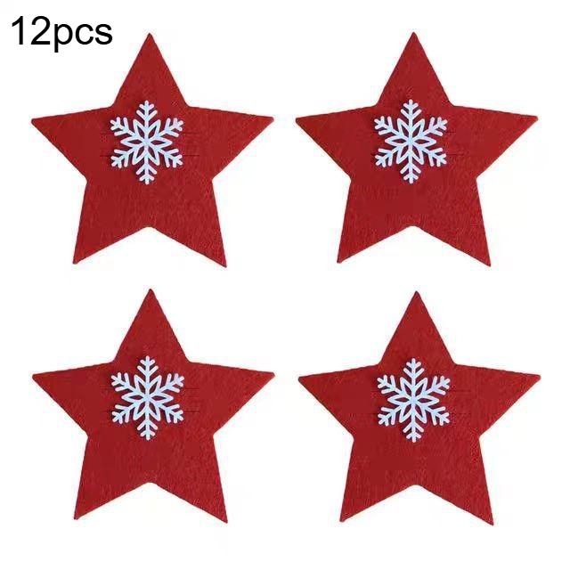 

12pcs Star Placemats Set, Christmas Snowflake Knife and Fork Holders, Table Decorations for Holiday Gatherings,Party Accessories