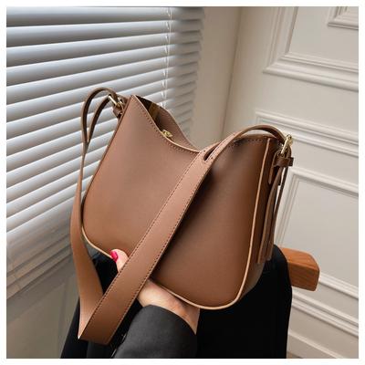 Bag Women's New Popular Women's Bag Fashion Texture Versatile Retro Bucket Bag Shoulder Bag Messenger Bag