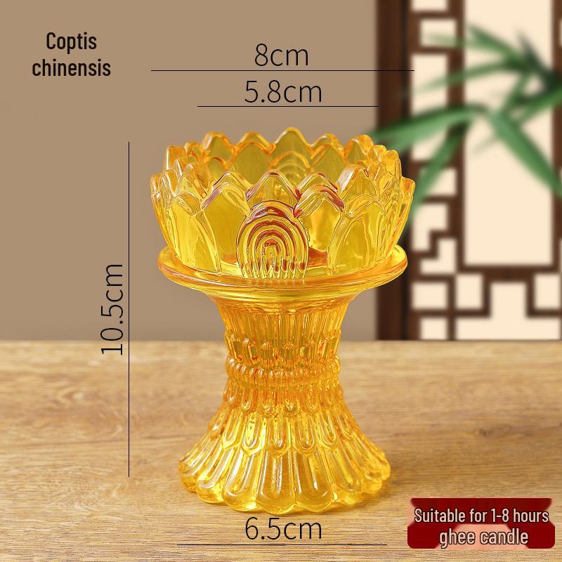 Crystal Lotus Candle Holder for Ghee Buddha Lamp