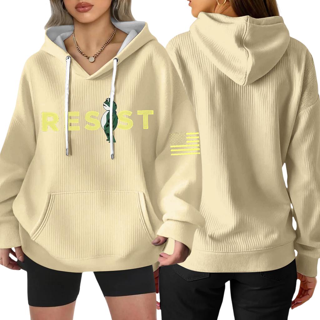 Women's Fashion Casual Long Sleeve Loose Printed Pullover Sports Long Sleeve Sweatshirt