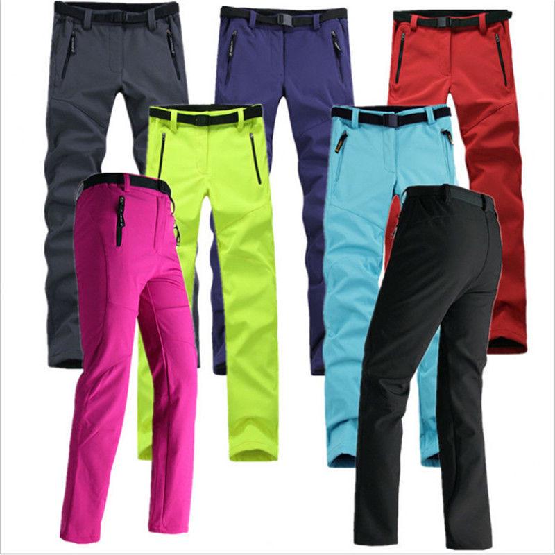 Ski Hiking Outdoor Pants Women Warm Fleece Padded Windproof Waterproof Trousers
