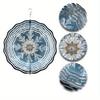 10 Inch Snowflake Wind Spinner for Garden Patio Decor with Frosted Glass Design 360 Swivel Hook All Season Outdoor Metal Art Winter Wonderland Gift