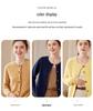 Women's 100% Pure Cashmere Round Neck Cable Knit Cardigan Sweater