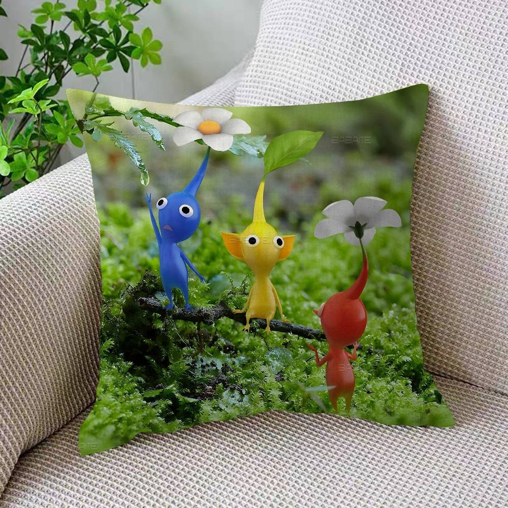 Pikmin Spel Anime Kudde Anime Kudde Soffa Säng Huvudkudde Överdrag Kuddfodral 45x45 Cm Mode