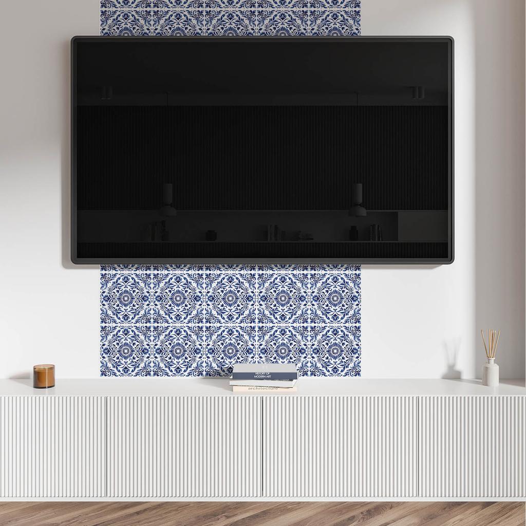 Kafelki Samoprzylepne Winylowe Z Nadrukiem Kwiatowy Wzór Z Ornamentami 20X20X20 Cm