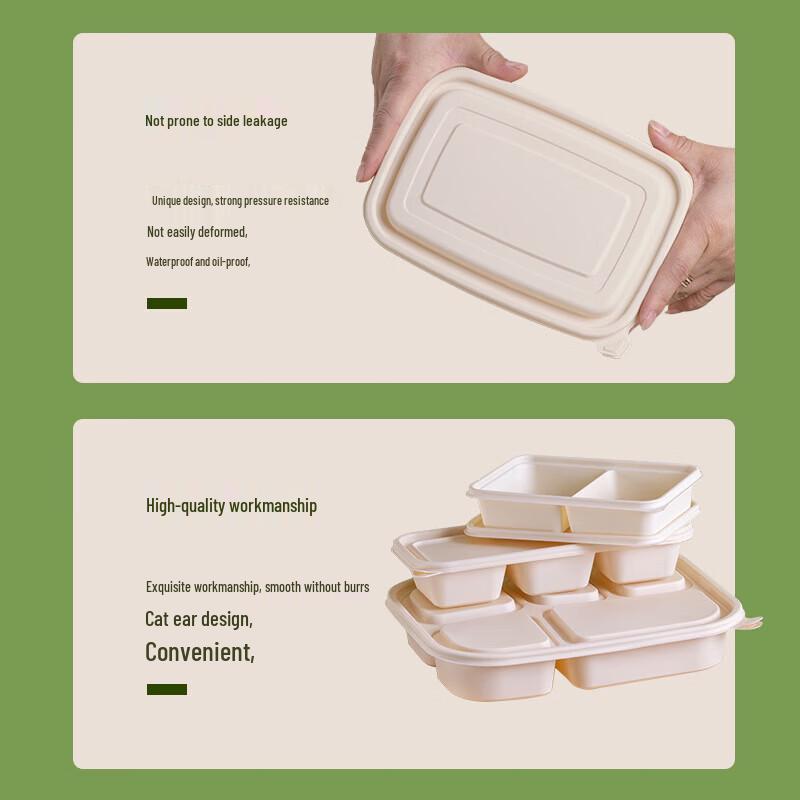 Disposable Eco-Friendly Corn Starch Microwavable Divided Food Container