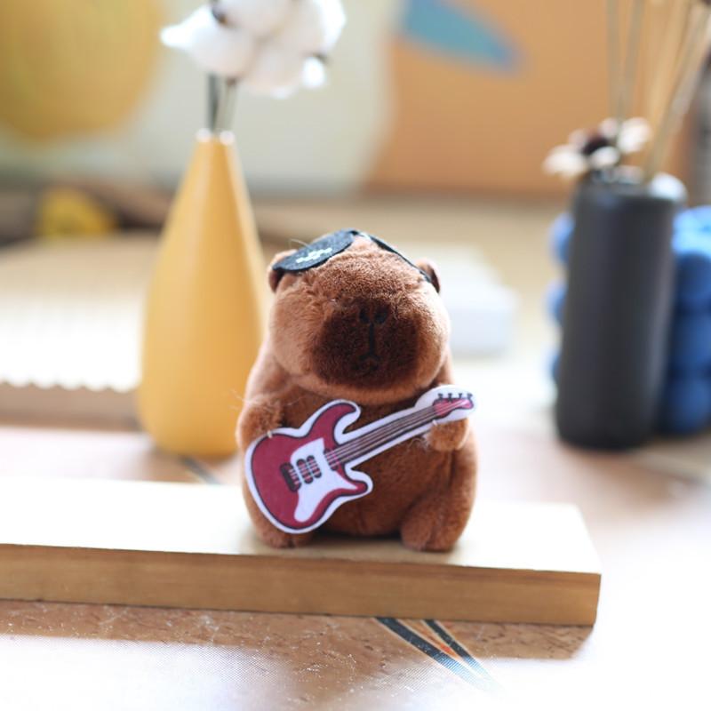 Adorable Plush Capybara Keychain Soft Short Plush Stuffed Animal In Orange