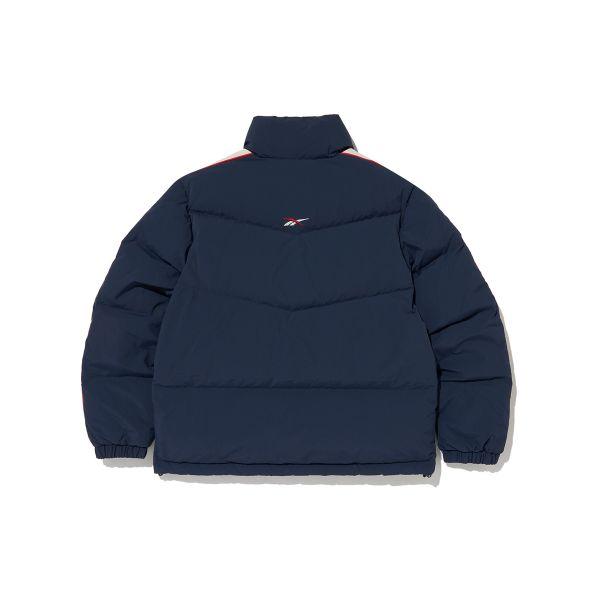 Reebok Color Block Stand Collar Zipper Long Sleeve Down Jacket Unisex Outerwear Navy-Blue REJU4FD54N3