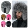 Faux Fur Bomber Hats Round Earflap Winter Round Earflap Cap  Winter Outdoor Activities Wear