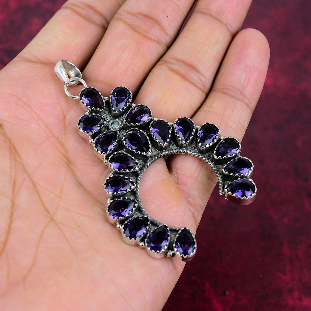 Amethyst Handmade Pendant, Gemstone 925 Solid Sterling Silver Jewelry Pendant, Gorgeous Pendant Jewelry For Her