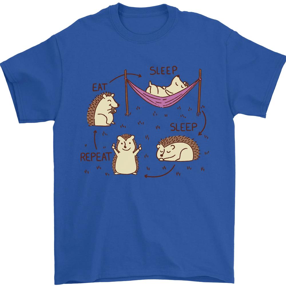 Funny Hedgehog Eat Sleep Repeat Lover Unisexs TShirt 100 Cotton