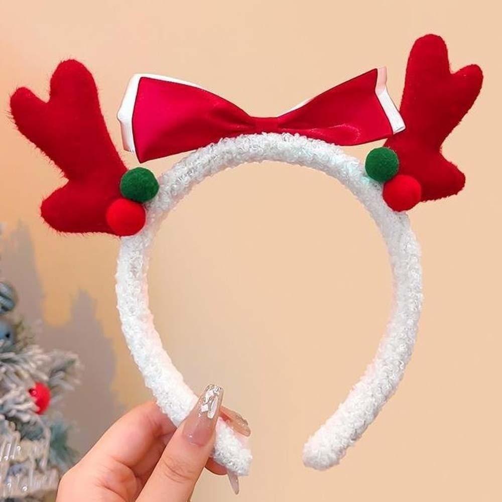 Shiny Sequin Christmas Headband Bright Red Forest Green Xmas Tree Headpiece Plush Decor Elastic Band Santa Hat Hairband