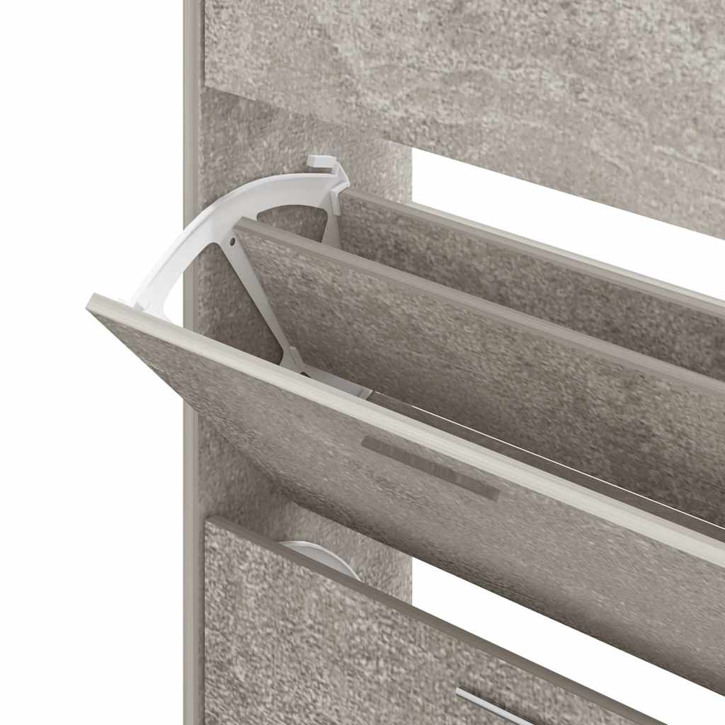 Shoe Cabinet Concrete Grey 63 x 24 x 103 cm Wood Based Material