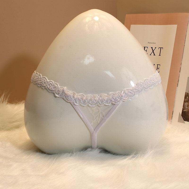 

Женские сексуальные кружевные стринги с низкой посадкой - Сетчатые дышащие однотонные XL белый