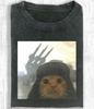 Vintage Wash Funny Army Cat Meme Shirt, Military Cat Aesthetic Tee, Gen Z Joke