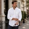 Men's Color Long Sleeve Casual Shirt with Turn-Down Collar for Everyday Wear and Sports