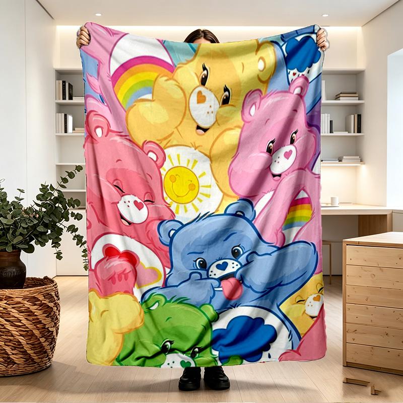 Care Bears Print Blanket - Soft & Comfortable, for Bedroom, Travel, Sofa, Home Decoration - Birthday Christmas Gift for Friend