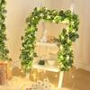 Artificial Eucalyptus Leaves Greenery Garland Fake Plant Spring Vines With Led for Wedding Room Party Decoration Accessories