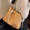 Summer New French Casual Cream Wind Oil Wax Leather Underarm Tote Bag Women's Texture Commuter Simple Shoulder Bag