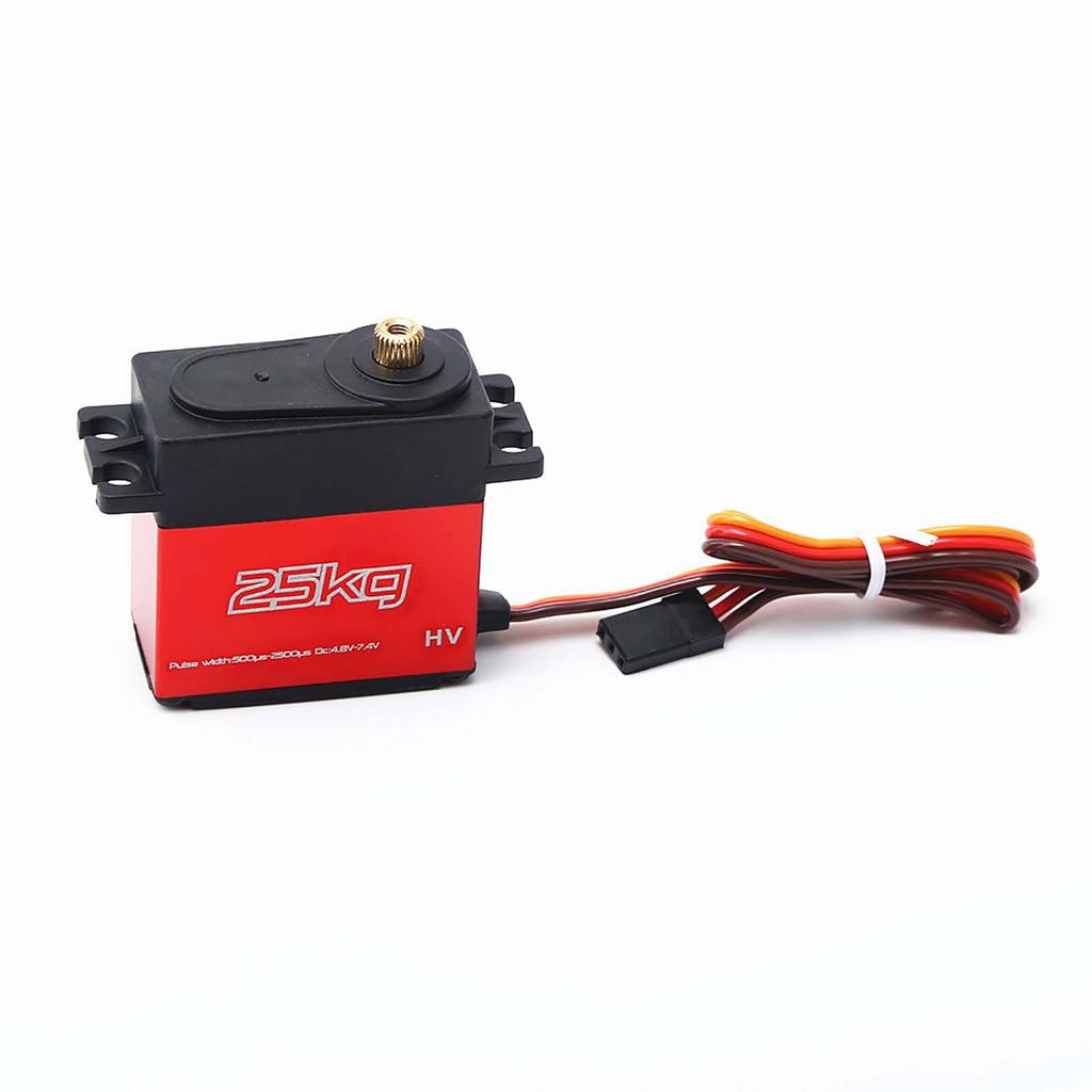 25KG Digital Servo with 25T Servo Arm IP66 Waterproof Copper Gear High 180 Operating Angle for 1Celsius12 1Celsius10 RC Car Boat Airplane Helic