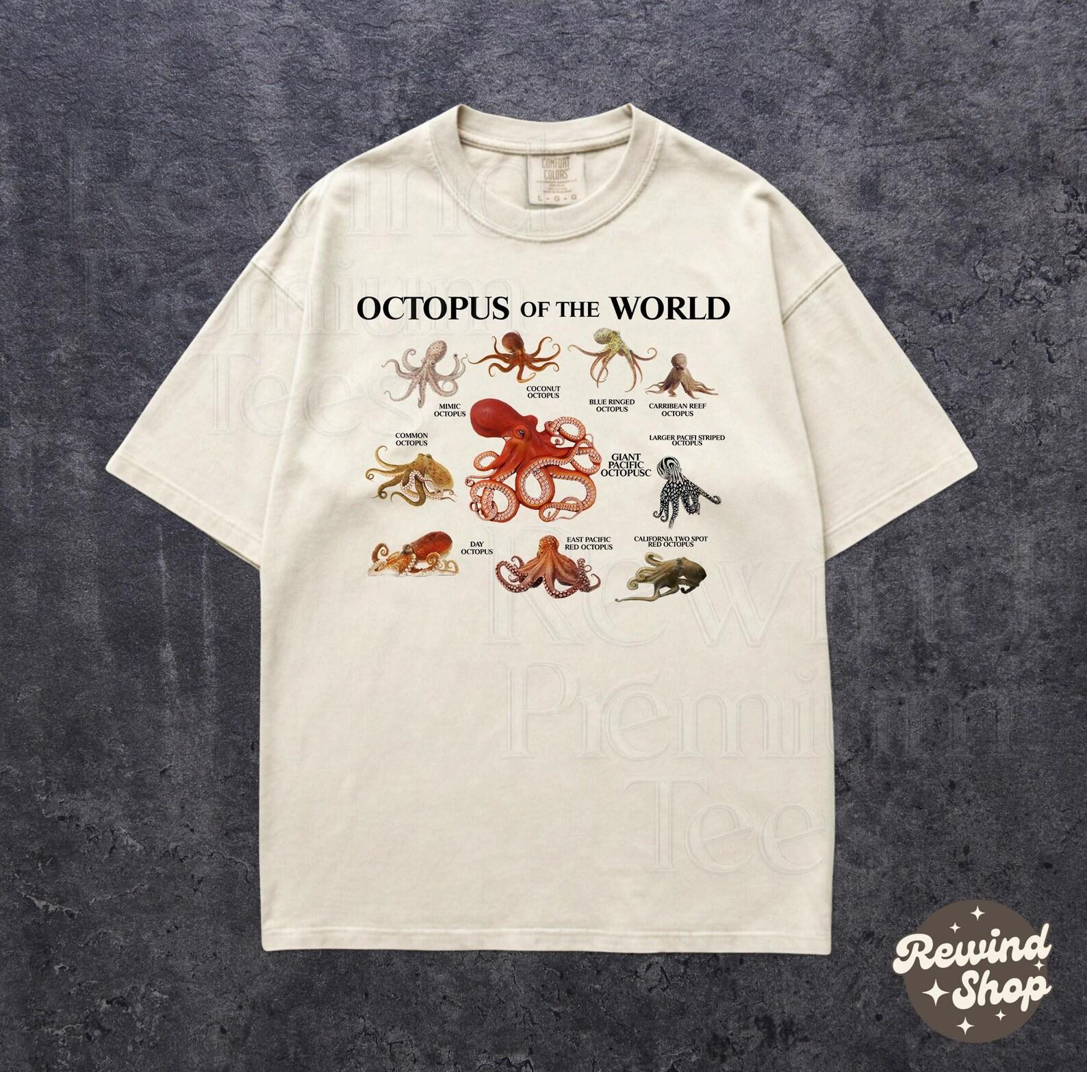 Types of Octopus Comfort Colors Shirt - Octopus TShirt - Cephalopod Ocean Graphic Tee S