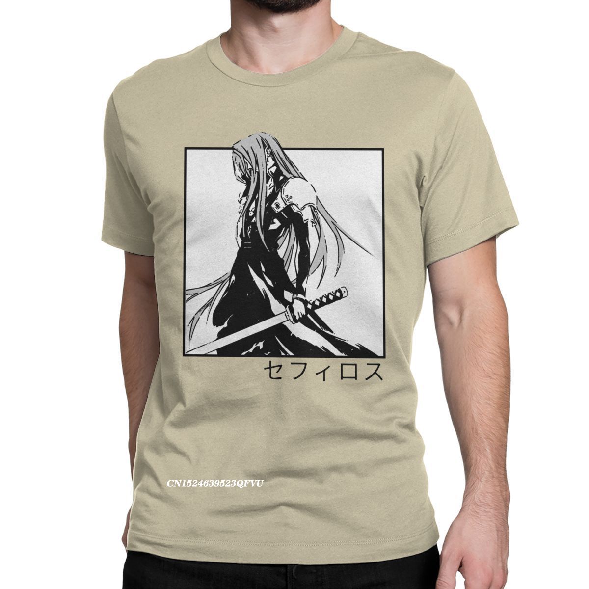

Sephiroth Ffvii Final Fantasy Футболка большого размера для мужчин Хлопковая потрясающая футболка Футболки Harajuku Графическая одежда Уникальная XXXL хаки